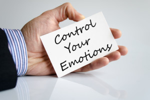 Control your emotions text concept